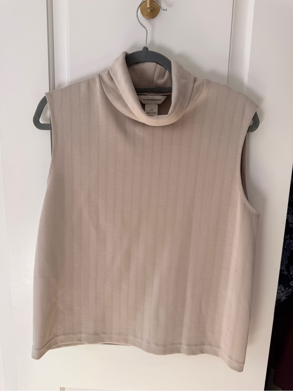 Club Monaco Sleeveless Cowl Neck Sweater - Cream